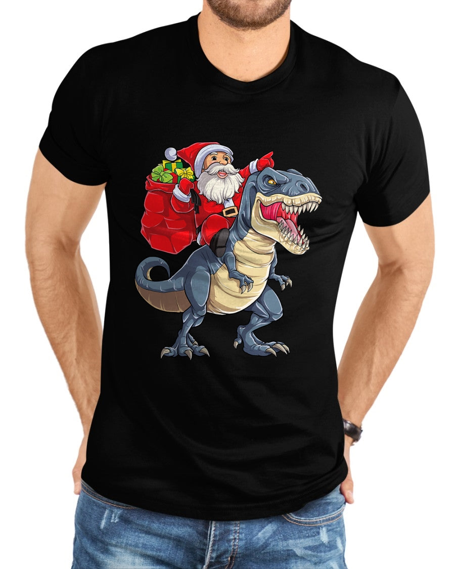 Dinosaur T rex Christmas Santa Boys Men Girls Xmas Squad T-Shirt - Christmas Unisex T-Shirt/Hoodie/Sweatshirt - NGHL00