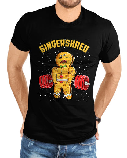 Gingershred Funny Gingerbread Man Gym Bodybuilding Christmas T-Shirt - Christmas Unisex T-Shirt/Hoodie/Sweatshirt - NGHL00