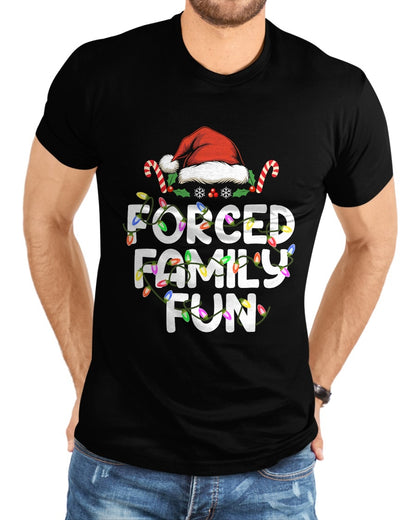 Forced Family Fun Christmas Pajamas Funny T-Shirt - Christmas Unisex T-Shirt/Hoodie/Sweatshirt - NGHL00