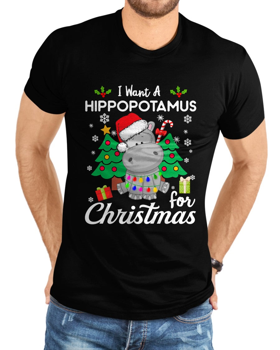 I Want A Hippopotamus For Christmas Cute Gift Xmas Costume T-Shirt - Christmas Unisex T-Shirt/Hoodie/Sweatshirt - NGHL00