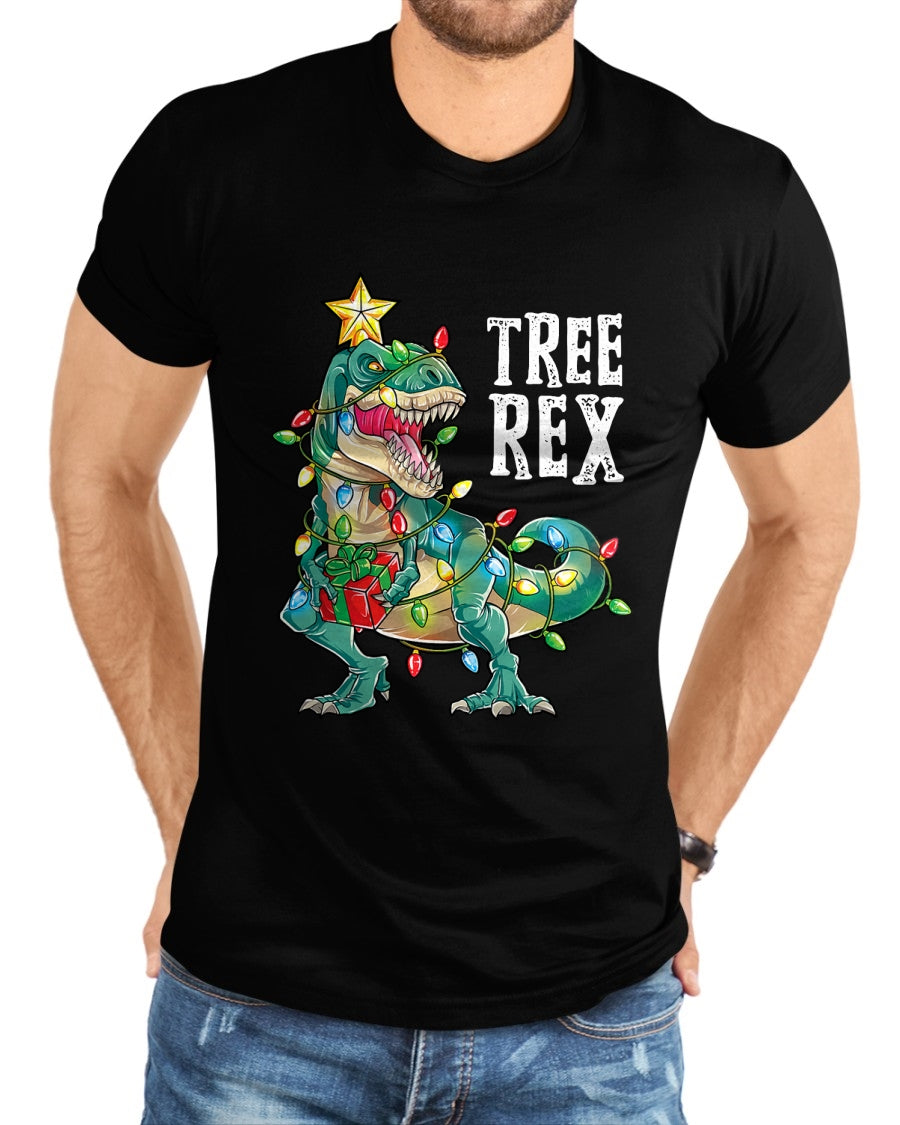 Most Wonderful Christmas Co Dinosaur Christmas Tree Rex Pajamas Men Boys Xmas Lights T-Shirt - Christmas Unisex T-Shirt/Hoodie/Sweatshirt - NGHL00
