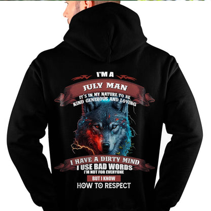 JULY - KNOW HOW TO RESPECT - BIRTHDAY T-SHIRT FOR MEN - NGHL07 (SKU12-162-07)
