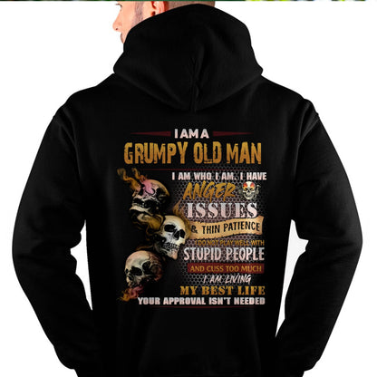 Grumpy Old Man T-Shirt - Funny Skull Anger Issues Tee - Perfect Gift For Men NGHL00 (SKU08-67-00)