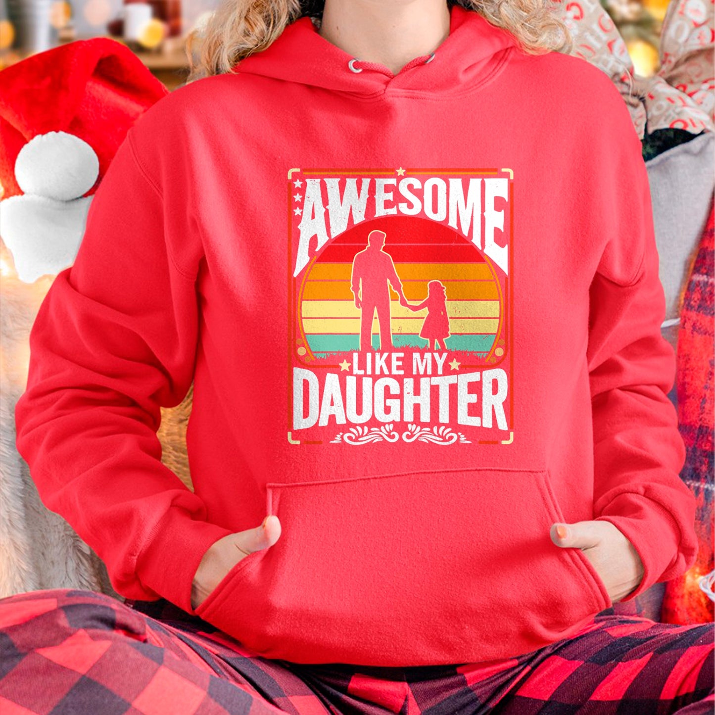 Awesome Like My Daughter Funny Father’s Day Gifts Dad Retro T-Shirt - Gift for Daughter from Dad - NGHL00 Hoodie (SKU-T1410DD-A01)