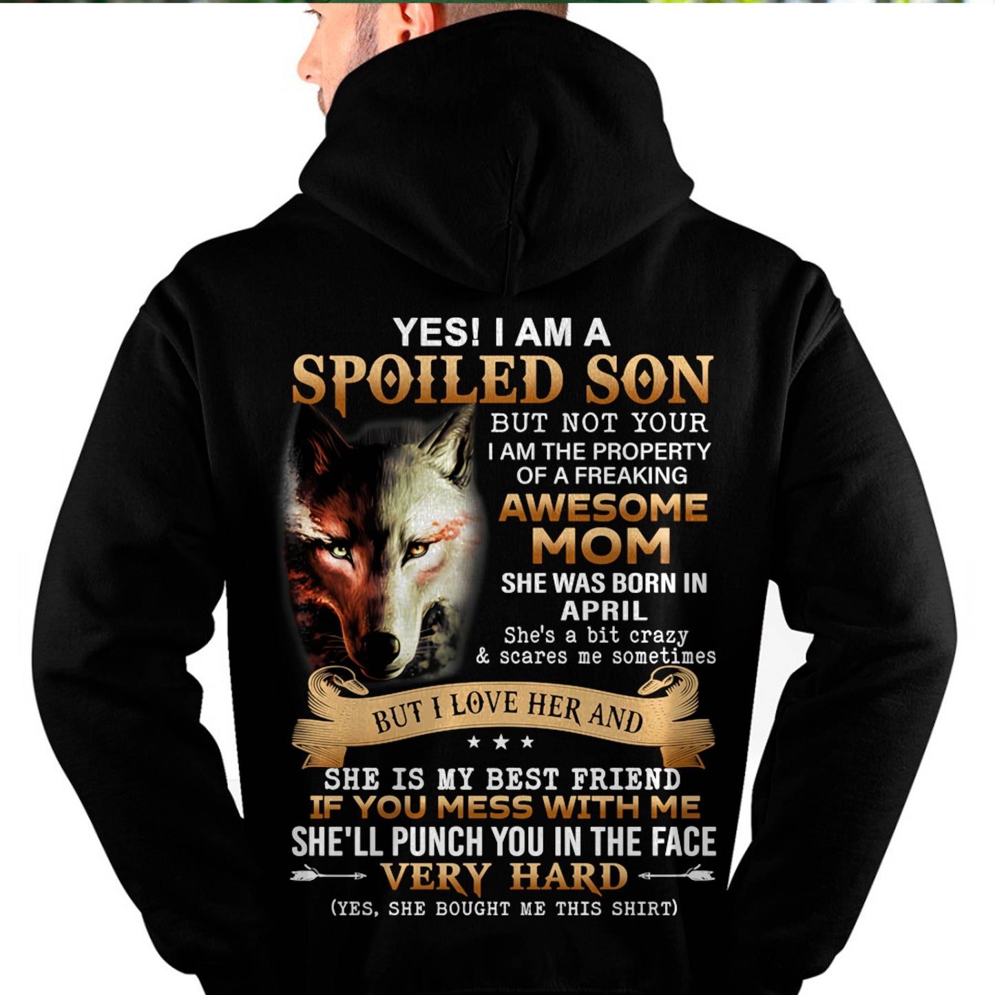 April - Lucky Son of Awesome Mom - Perfect Gift for Son From Mom - NGHL04 (SKU10-128-04)