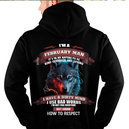 FEBRUARY - KNOW HOW TO RESPECT - BIRTHDAY T-SHIRT FOR MEN - NGHL02 (SKU12-162-02)