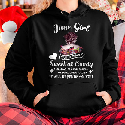 June Girl T-Shirt – Sweet As Candy, Cold As Ice - Birthday Gift for Women - NGHL06 (SKU26T-01-38-06)