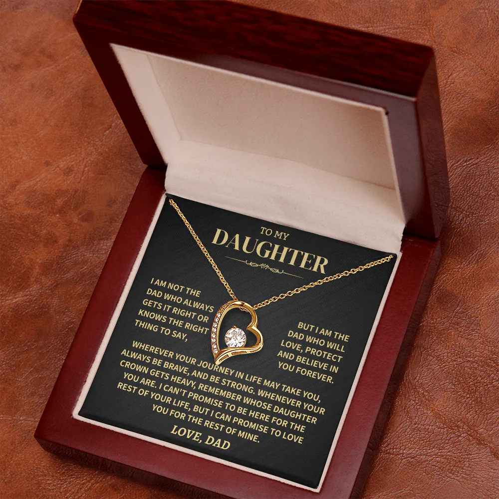 TO MY DAUGHTER "Whenever Your Crown Gets Heavy" - GIFT FROM DAD NTTD00 - Forever Love Necklace