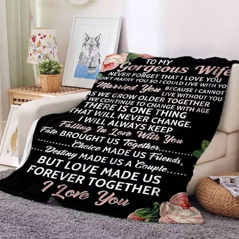 BLANKET FOR WIFE FROM HUSBAND – COMFORT & WARMTH GIFT Sherpa Fleece Blanket