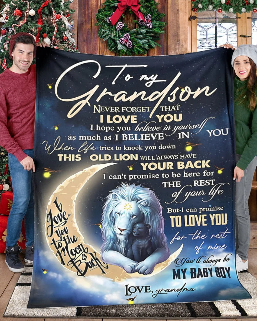 BLANKET FOR GRANDSON – COMFORT & WARMTH GIFT FROM GRANDMA  Sherpa Fleece Quilt Blanket NGHL00 (SKU-CHAU-B19)