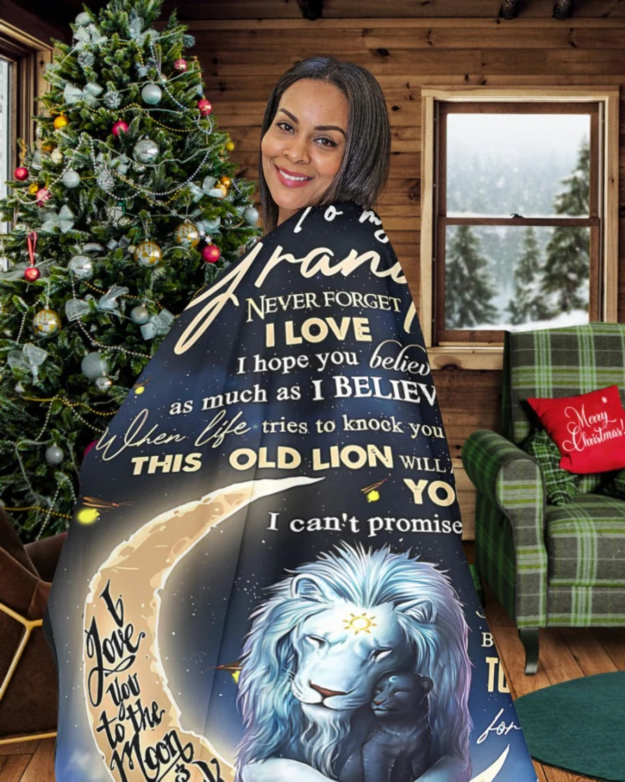 BLANKET FOR GRANDSON – COMFORT & WARMTH GIFT FROM GRANDMA  Sherpa Fleece Quilt Blanket NGHL00 (SKU-CHAU-B19)