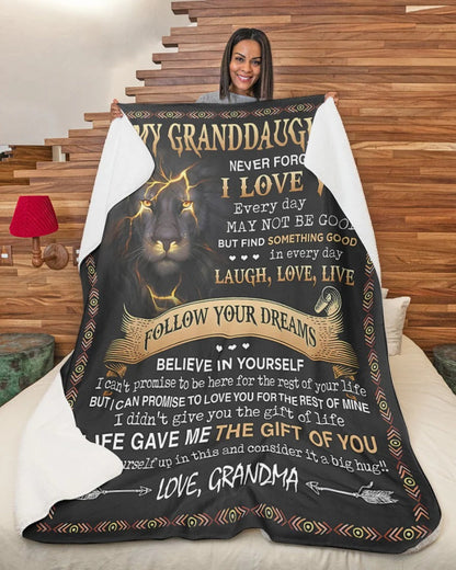 BLANKET FOR GRANDDAUGHTER – COMFORT & WARMTH GIFT FROM GRANDMA  Sherpa Fleece Quilt Blanket NGHL00 (SKUB09-41)