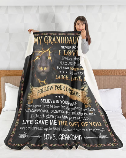 BLANKET FOR GRANDDAUGHTER – COMFORT & WARMTH GIFT FROM GRANDMA  Sherpa Fleece Quilt Blanket NGHL00 (SKUB09-41)