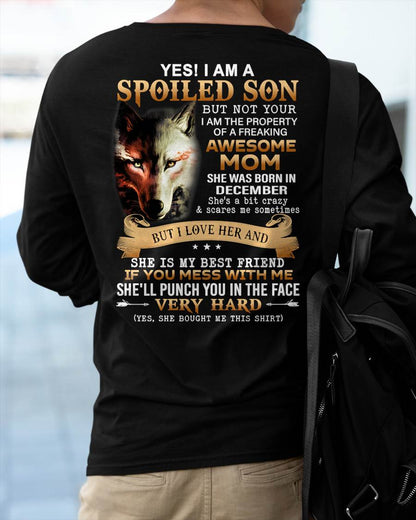 December - Lucky Son of Awesome Mom - Perfect Gift for Son From Mom - NGHL12 (SKU10-128-12)