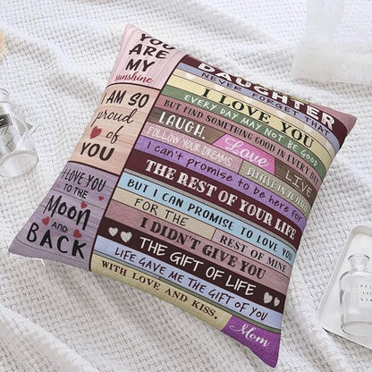 To My Daughter From Mom Pillow