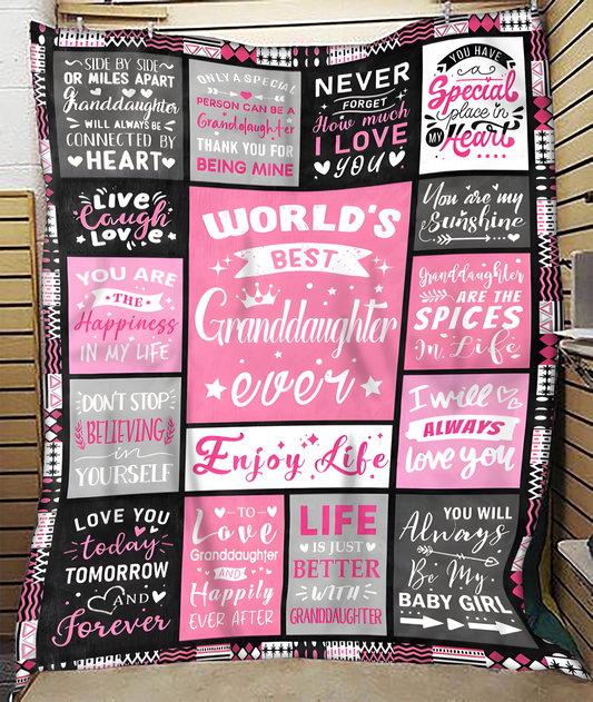 TO MY GRANDDAUGHTER - GIFT FOR GRANDDAUGHTER - Sherpa Fleece Blanket From Grandparent (SKUB-NGHL-07)