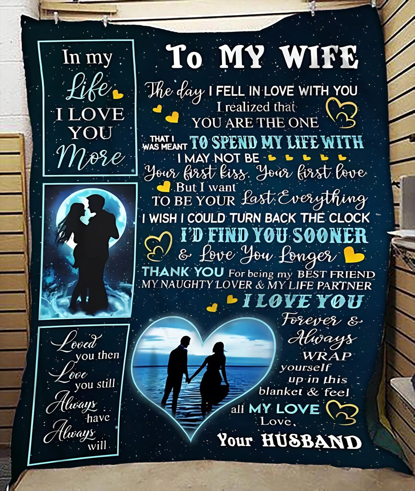 BLANKET FOR WIFE FROM HUSBAND – COMFORT & WARMTH GIFT Sherpa Fleece Blanket (SKU-CHAU-B11)