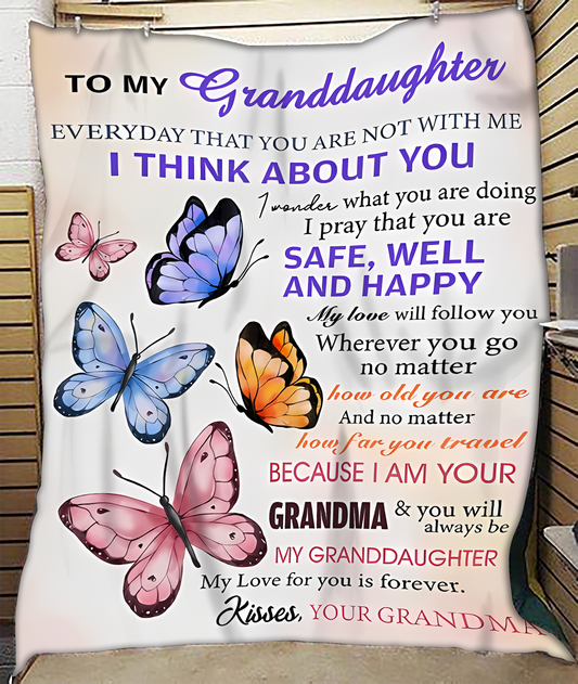 BLANKET FOR GRANDDAUGHTER – COMFORT & WARMTH GIFT FROM GRANDMA  Sherpa Fleece Quilt Blanket NGHL00 (SKUB-BLK-GMD1)