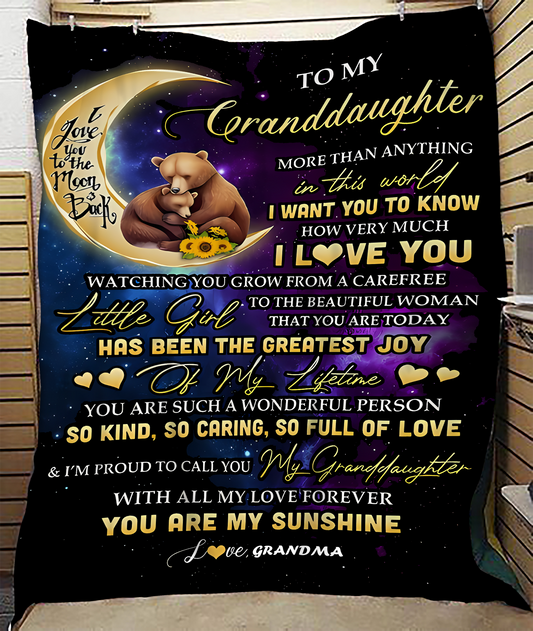 BLANKET FOR GRANDDAUGHTER – COMFORT & WARMTH GIFT FROM GRANDMA  Sherpa Fleece Quilt Blanket NGHL00 (SKUB-BLK-GMD3)