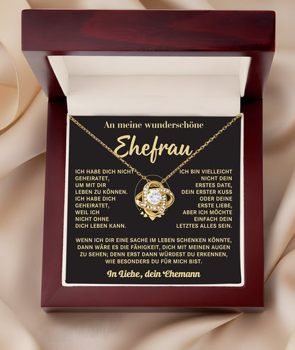 „AN MEINE GELIEBTE FRAU – VON DEINEM EHEMANN - Premium Love Knot Necklace (SKUJ12-205)