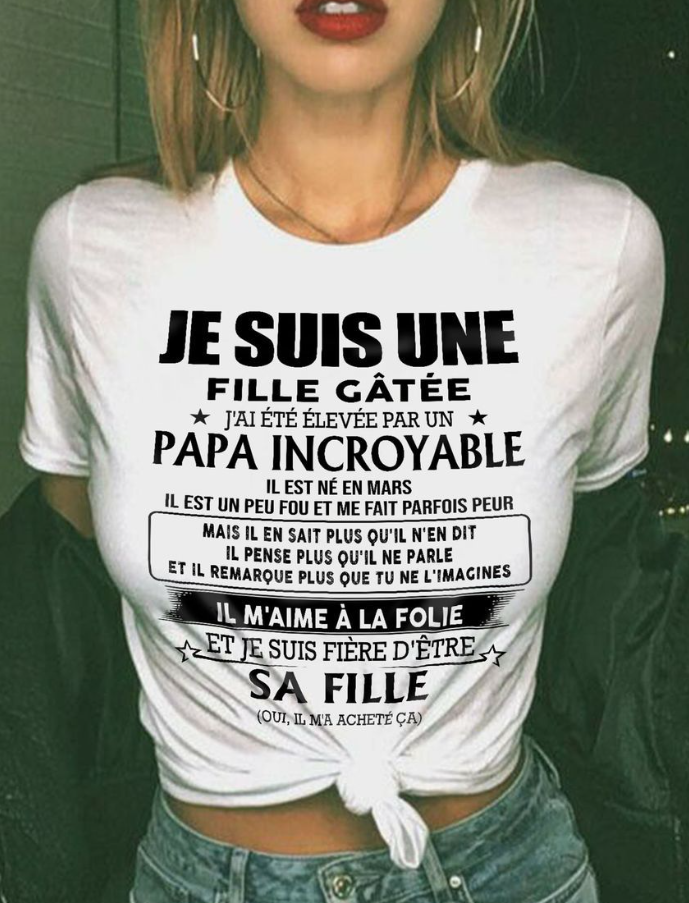 Cadeau d’anniversaire de papa pour sa fille  |   T-shirt - NGHL03 / fr03