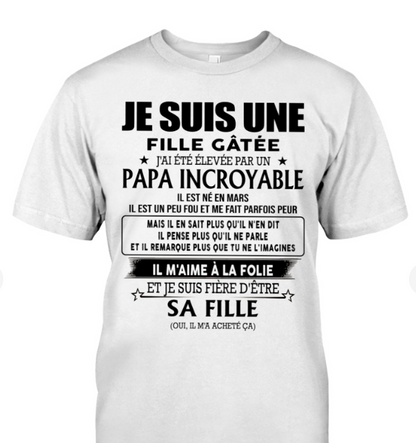 Cadeau d’anniversaire de papa pour sa fille  |   T-shirt - NGHL03 / fr03