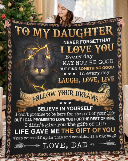 BLANKET FOR DAUGHTER - GIFT FROM DAD - COMFORT & WARMTH GIFT (SKUB06-80)