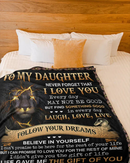 BLANKET FOR DAUGHTER - GIFT FROM DAD - COMFORT & WARMTH GIFT (SKUB06-80)