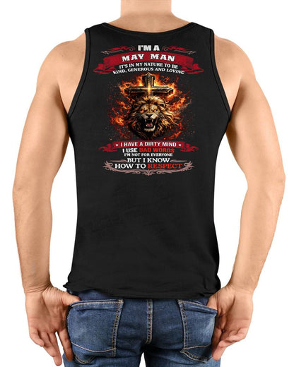 MAY - KIND AND LOVING ARE MY NATURE - PREMIUM DTG PRINT BIRTHDAY T-SHIRT FOR MEN - NGHL05 (SKU26T-01-31-05)