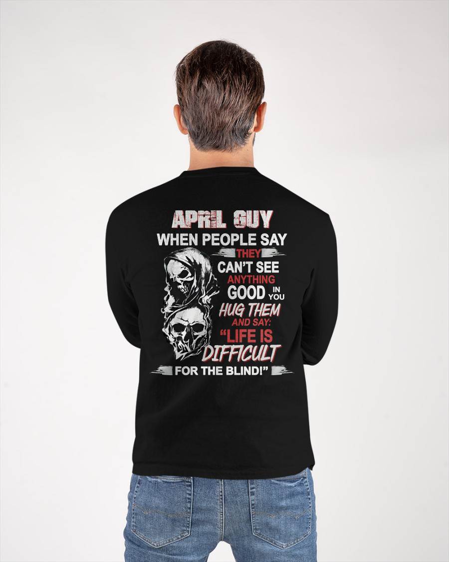 APRIL - HUG THEM AND SAY... - BIRTHDAY T-SHIRT FOR MEN - NGHL04 (SKU12-253-04)