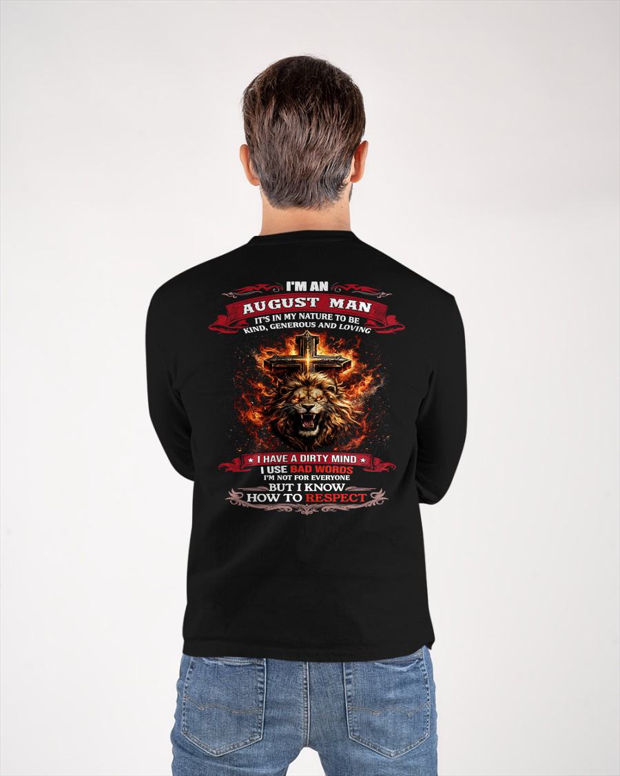 AUGUST - KIND AND LOVING ARE MY NATURE - PREMIUM DTG PRINT BIRTHDAY T-SHIRT FOR MEN - NGHL08 (SKU26T-01-31-08)
