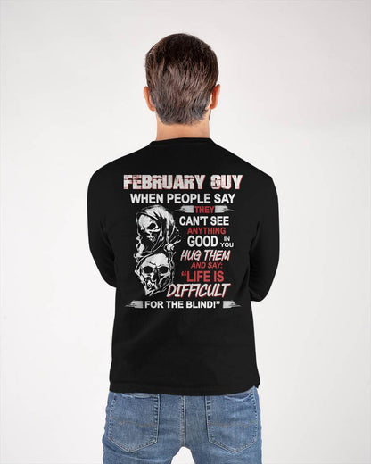 FEBRUARY - HUG THEM AND SAY... - BIRTHDAY T-SHIRT FOR MEN - NGHL02 (SKU12-253-02)