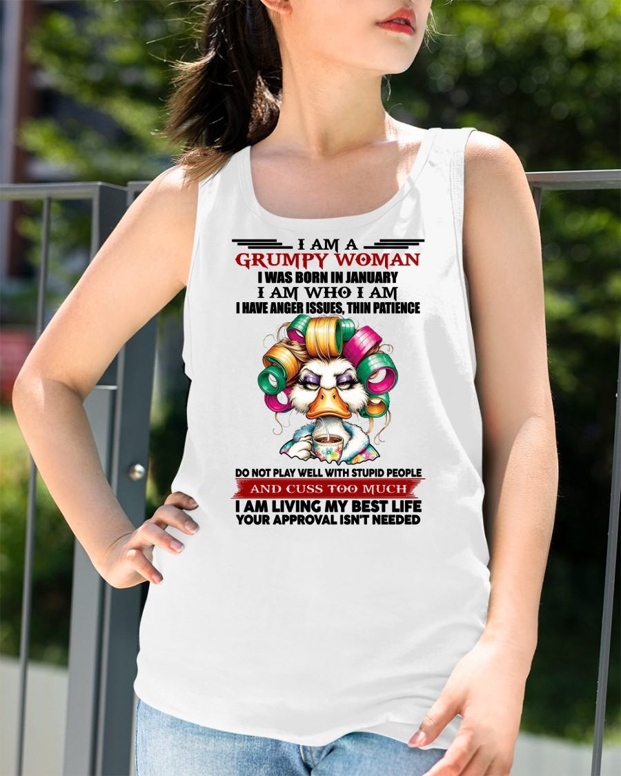 JANUARY - GRUMPY WOMAN - BIRTHDAY SHIRT FOR WOMEN - NGHL01 (SKU26T-01-22-01)
