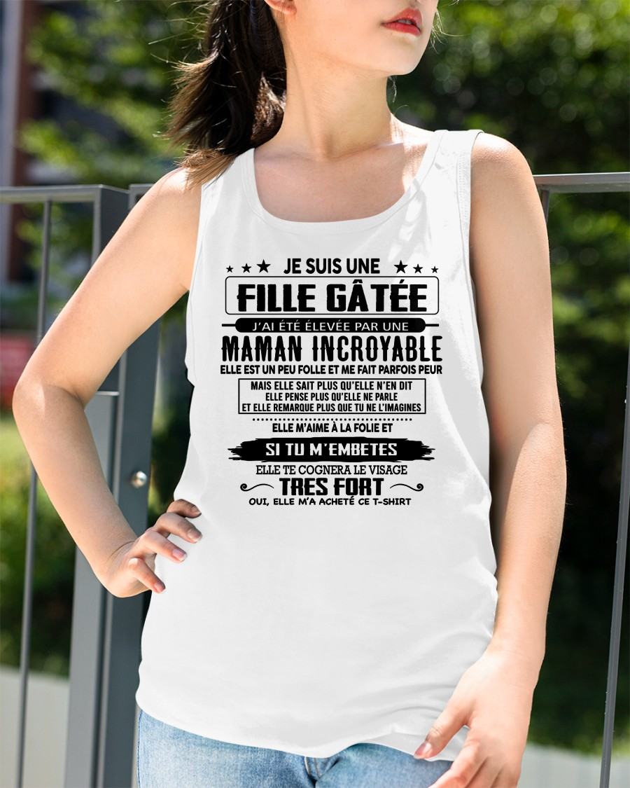 T-SHIRT JE SUIS UNE FILLE CHANCEUSE – CADEAU TOUCHANT DE MAMAN INCROYABLE - frNGHL00 (SKU26T-0190-00)