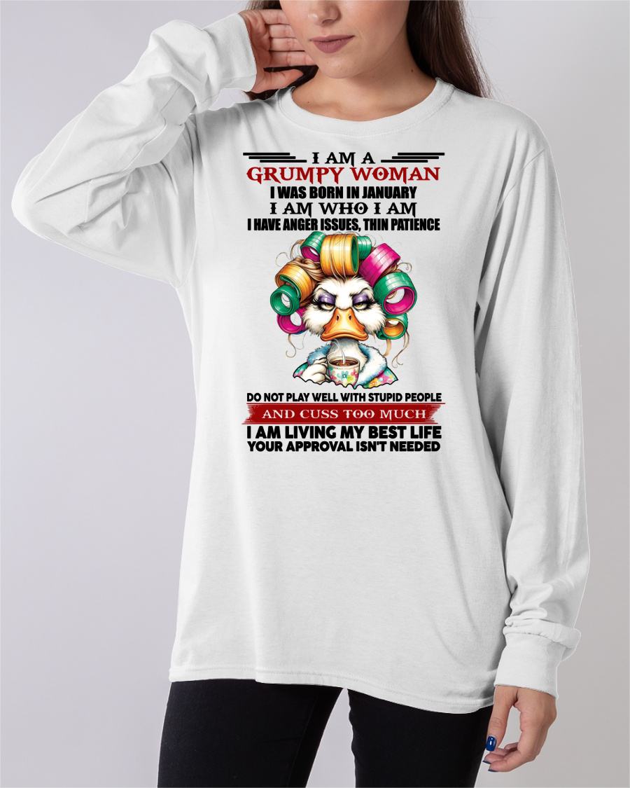 JANUARY - GRUMPY WOMAN - BIRTHDAY SHIRT FOR WOMEN - NGHL01 (SKU26T-01-22-01)