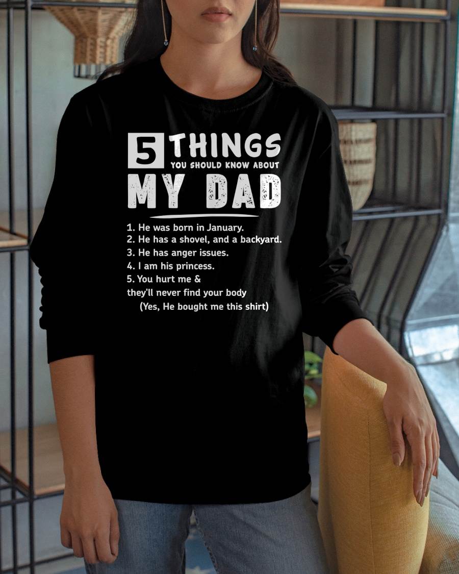 5 THINGS ABOUT MY DAD - PERFECT GIFT FOR YOUR DAUGHTER - GIFT FROM DAD - NGHL01 (SKU12-240-01)