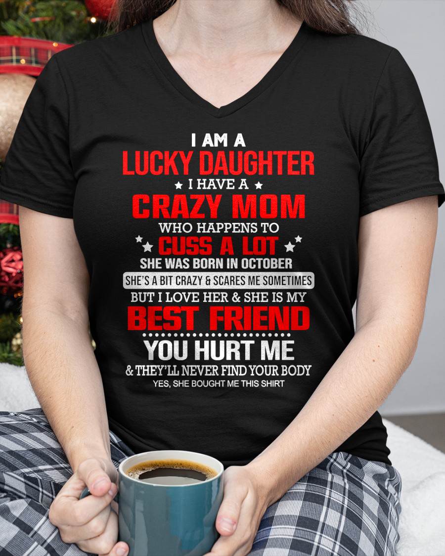 OCTOBER - I'M A LUCKY DAUGHTER - PERFECT GIFT FOR YOUR DAUGHTER - GIFT FROM MOM - NGHL10 (SKU12-241-10)