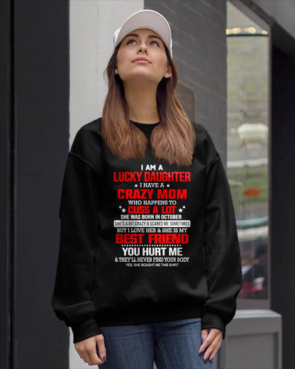 OCTOBER - I'M A LUCKY DAUGHTER - PERFECT GIFT FOR YOUR DAUGHTER - GIFT FROM MOM - NGHL10 (SKU12-241-10)