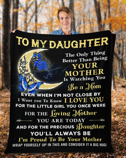 TO MY DAUGHTER - GIFT FOR DAUGHTER - Sherpa Fleece Quilt Blanket