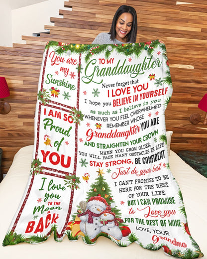 BLANKET FOR GRANDDAUGHTER – COMFORT & WARMTH CHRISTMAS GIFT FROM GRANDMA  Sherpa Fleece Quilt Blanket NTTD00