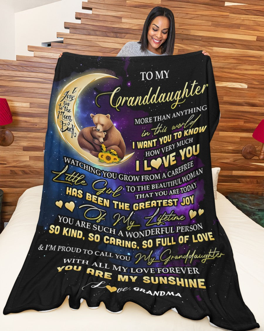 BLANKET FOR GRANDDAUGHTER – COMFORT & WARMTH GIFT FROM GRANDMA  Sherpa Fleece Quilt Blanket hnds00 (SKUB-BLK-GMD3)