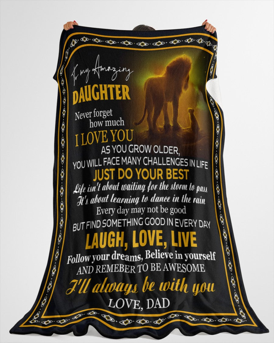 BLANKET FOR DAUGHTER – COMFORT & WARMTH GIFT FROM DAD Sherpa Fleece Quilt Blanket NGHL00 (SKUB12-68)