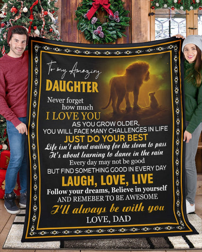 BLANKET FOR DAUGHTER – COMFORT & WARMTH GIFT FROM DAD Sherpa Fleece Quilt Blanket NGHL00 (SKUB12-68)