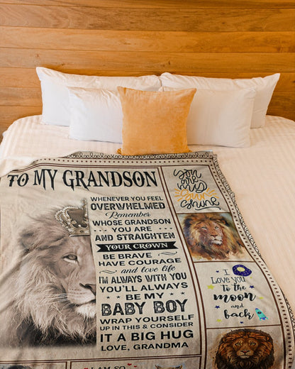 BLANKET FOR GRANDSON – COMFORT & WARMTH GIFT FROM GRANDMA  Sherpa Fleece Quilt Blanket NGHL00 (SKUB12-BLK-02)