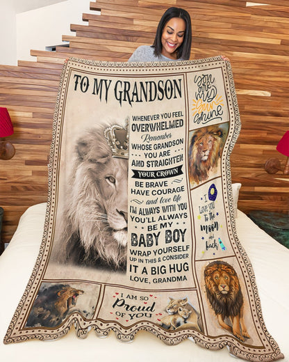 BLANKET FOR GRANDSON – COMFORT & WARMTH GIFT FROM GRANDMA  Sherpa Fleece Quilt Blanket NGHL00 (SKUB12-BLK-02)