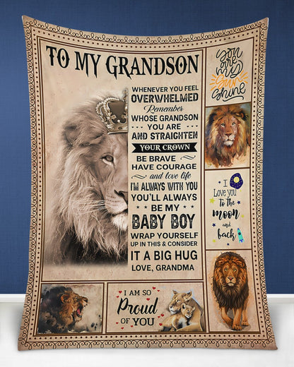 BLANKET FOR GRANDSON – COMFORT & WARMTH GIFT FROM GRANDMA  Sherpa Fleece Quilt Blanket NGHL00 (SKUB12-BLK-02)