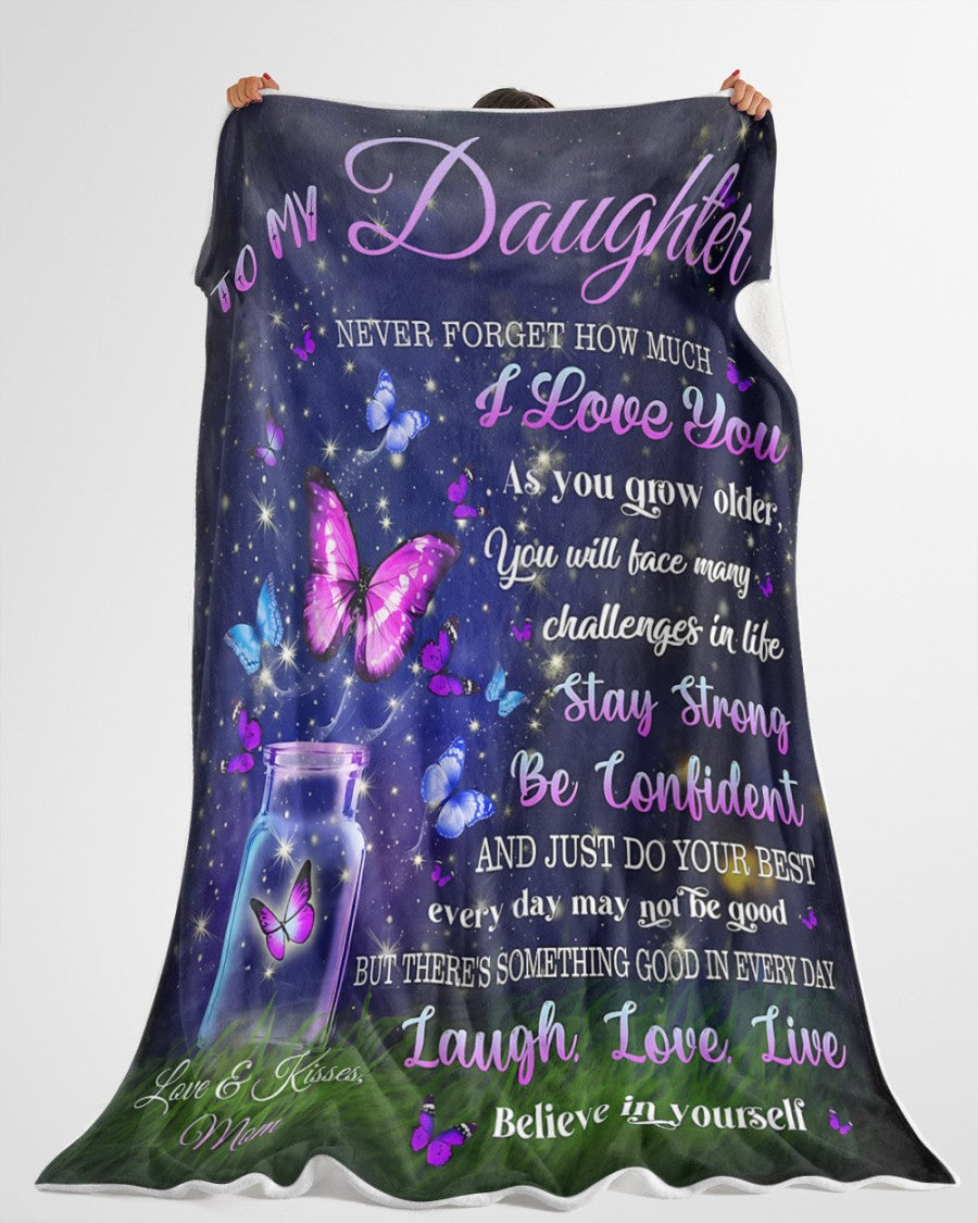 BLANKET FOR DAUGHTER – COMFORT & WARMTH GIFT FROM MOM Sherpa Fleece Quilt Blanket NGHL00 (SKUB12-123)