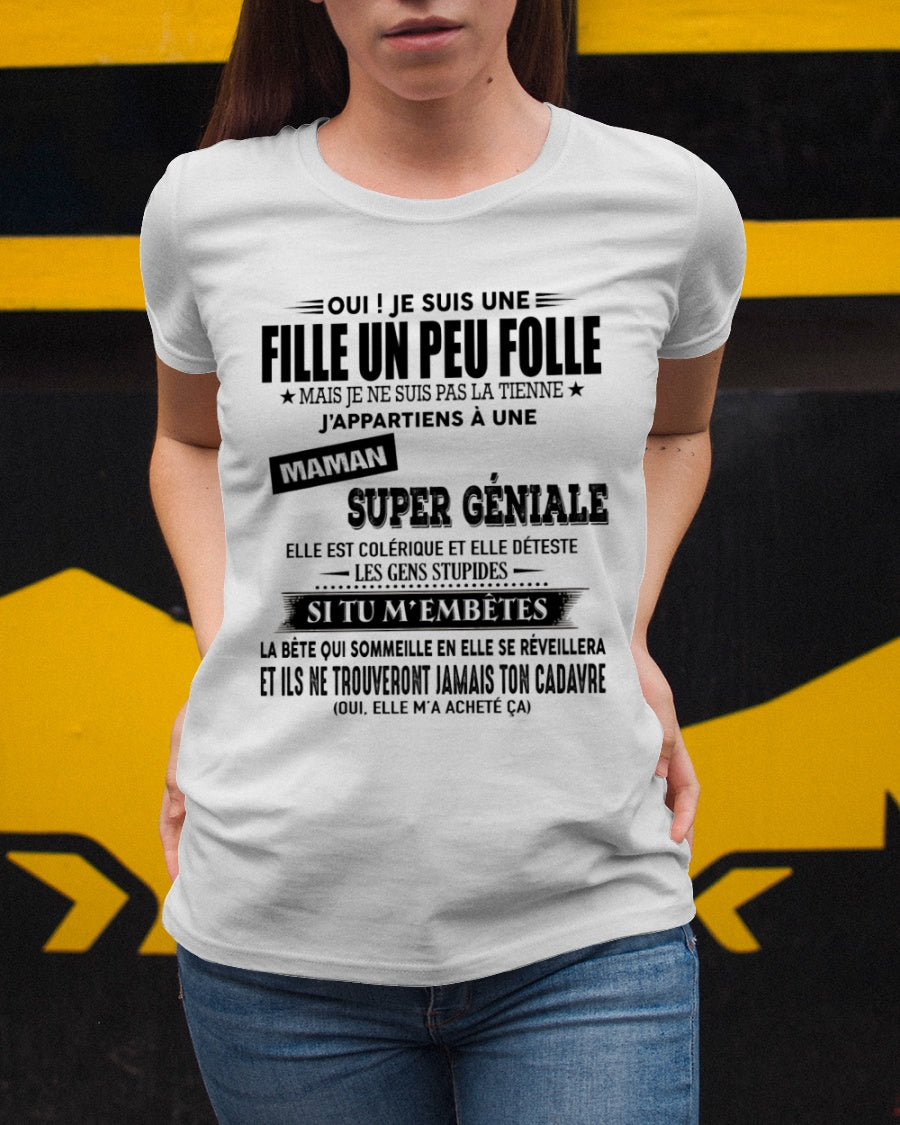 T-SHIRT JE SUIS UNE FILLE CHANCEUSE – CADEAU TOUCHANT DE MAMAN INCROYABLE - frNGHL00