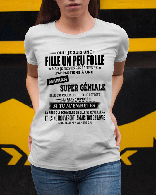 T-SHIRT JE SUIS UNE FILLE CHANCEUSE – CADEAU TOUCHANT DE MAMAN INCROYABLE - frNGHL00