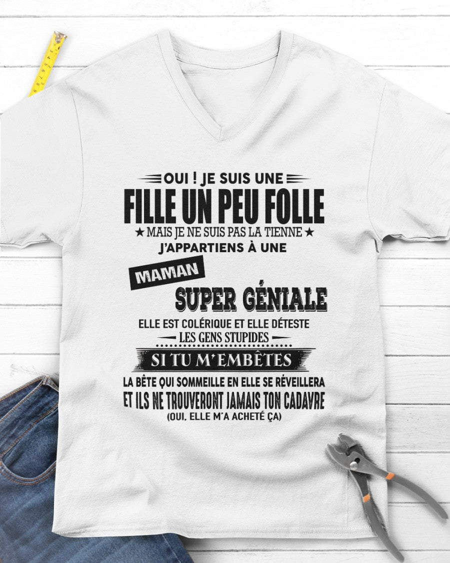 T-SHIRT JE SUIS UNE FILLE CHANCEUSE – CADEAU TOUCHANT DE MAMAN INCROYABLE - frNGHL00